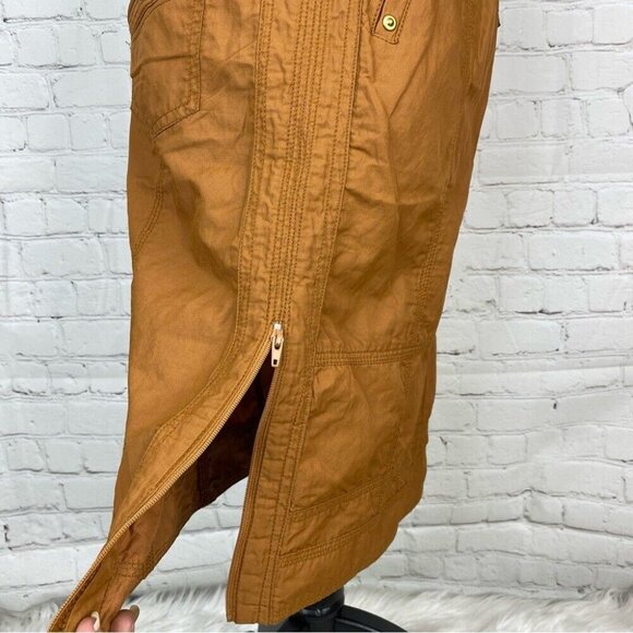 Etcetera Women’s Orange Nylon Drawstring Zip Slit Business Casual Skirt 2/W29‎ - Picture 5 of 13